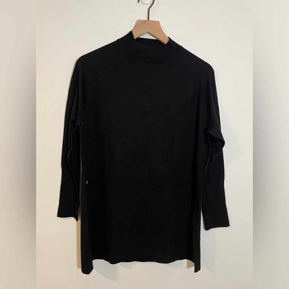 Joseph Ribkoff Sweater Knit Mock Neck Tunic Black Size Medium Like New MSRP $154 - Picture 4 of 9